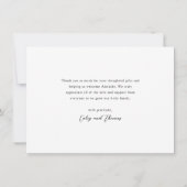 Liebe und Dank Minimal 3 Fotocollage Neues Baby Dankeskarte (Rückseite)