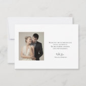 Liebe und dank minimalem Skriptherz Foto klein Dankeskarte (Rückseite)