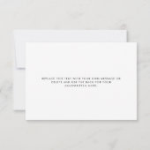 Liebe und dank Minimaler Schwarz-weißer Kalligraph Dankeskarte (Rückseite)