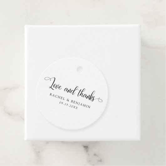 Liebe und Dank Minimalistischer Hochzeit Elegant E Geschenkanhänger (Beispiel)
