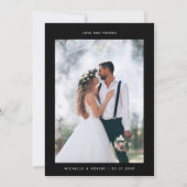 Liebe und Dank Minimalistischer Hochzeitsstimmung Dankeskarte (Vorderseite)