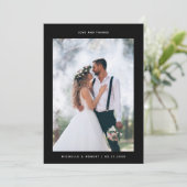 Liebe und Dank Minimalistischer Hochzeitsstimmung Dankeskarte (Stehend Vorderseite)