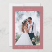 Liebe und Dank Minimalistischer Hochzeitsstimmung Dankeskarte (Vorderseite)