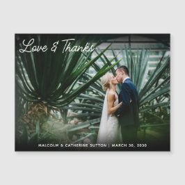 Liebe und Dank Minimalistischer Hochzeitsstimmung  Magnetkarte