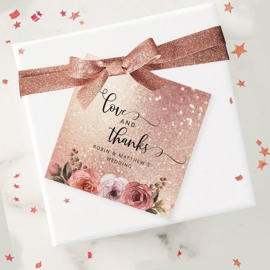 Liebe und Dank, Moderne, Blush Rose Gold Geschenkanhänger