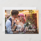 Liebe und Dank | Moderne Hochzeit Danke Foto (Vorderseite)