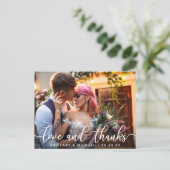 Liebe und Dank | Moderne Hochzeit Danke Foto Postkarte (Stehend Vorderseite)