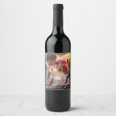 Liebe und Dank | Moderne Hochzeit Danke Foto Weinetikett (Vorderseite)