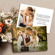 Liebe und Dank Moderne Minimalistische 2 Foto Hoch