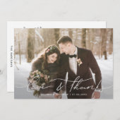Liebe und dank modernem Foto für Hochzeitsskripte Dankeskarte (Vorne/Hinten)