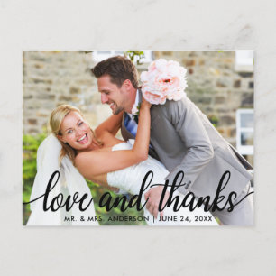 Liebe und Dank Moderner Hochzeit Herr und Frau Postkarte