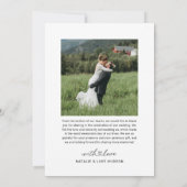 Liebe und Dank moderner Hochzeitsfotografie Dankeskarte (Rückseite)