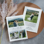 Liebe und Dank moderner Hochzeitsfotografie Dankeskarte<br><div class="desc">Flat vertikale Hochzeit danke Ihnen Fotokarten verfügen über moderne und minimale schwarze Skript "Liebe und Dank" Text mit niedlichem Herzinfarkt, Monogramm der Braut und Bräutigam Ehepaare, zusammen mit einer einfachen Collage von 3 Fotos auf der Vorderseite. Platz für ein zusätzliches Foto und Dankeschön-Nachricht, die personalisiert werden kann, ist auf der...</div>