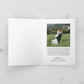 Liebe und Dank moderner Hochzeitsfotografie Dankeskarte (Innenseite)