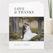 Liebe und dank moderner, minimalistischer Hochzeit Dankeskarte (Vorderseite)