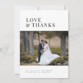 Liebe und dank moderner, minimalistischer Hochzeit Dankeskarte (Vorderseite)