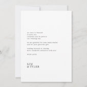 Liebe und dank moderner, minimalistischer Hochzeit Dankeskarte (Rückseite)