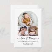 Liebe und Dank | Modernes Arch 3 Fotos Baby Dankeskarte (Vorne/Hinten)