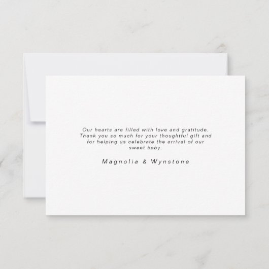 Liebe und Dank | Modernes Drei-Foto-neues Baby Dankeskarte (Rückseite)