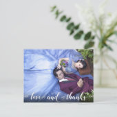 Liebe und Dank | Modernes Herz Foto Vielen Dank Postkarte (Stehend Vorderseite)