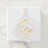 Liebe und Dank modernes Wedding Monogram Foto Geschenkanhänger (Mit Box)
