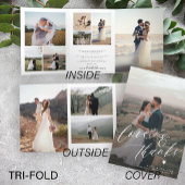 Liebe und dank Multi-Foto Hochzeit danke Ihnen Kar Dreifach Gefaltete Einladung