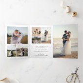 Liebe und dank Multi-Foto Hochzeit danke Ihnen Kar Dreifach Gefaltete Einladung (Innenseite)