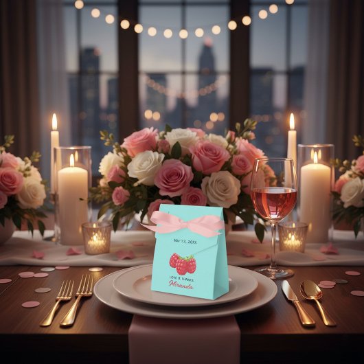 Liebe und Dank Raspberry Custom Geschenkschachtel