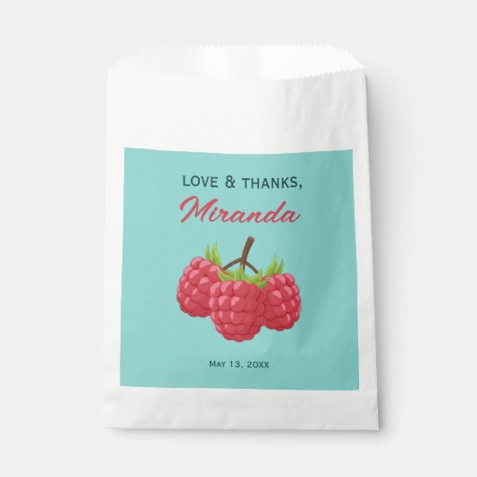 Liebe und Dank Raspberry Custom Geschenktütchen (Vorderseite)