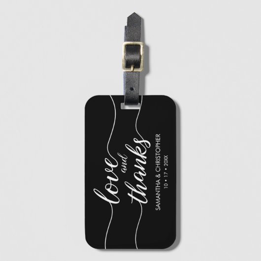 Liebe und Dank Reisen thematische Gastgeschenk Hoc Gepäckanhänger (Vorderseite Vertikal)