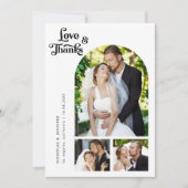 Liebe und Dank Retro Foto Hochzeit Dankeskarte (Vorderseite)