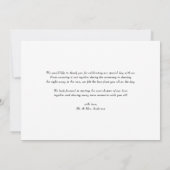 Liebe und Dank Retro Script Foto Hochzeit Dankeskarte (Rückseite)