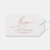 Liebe und Dank Rose Gold Foil Gastgeschenk Hochzei Geschenkanhänger (Vorderseite (Horizontal))