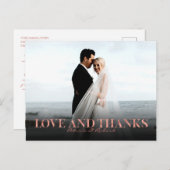 Liebe und Dank Rose Gold Hochzeit Danke Foto Postkarte (Vorne/Hinten)