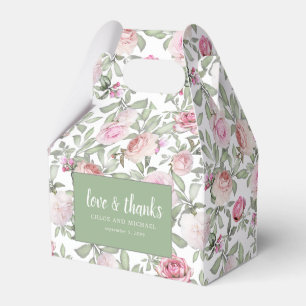 Liebe und Dank Rose Rosa Aquarellblume Geschenkschachtel