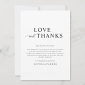 Liebe und Dank - Rustic Boho Foto Wedding Dankeskarte (Rückseite)