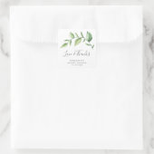 Liebe und Dank Rustikal Greenery Brautparty Quadratischer Aufkleber (Tasche)
