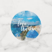 Liebe und Dank Santorini Tisch Konfetti Party (Klein Vorderseite)