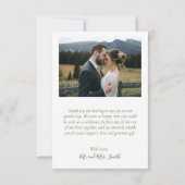 Liebe und dank Script Black Gold Collage Hochzeit Dankeskarte (Rückseite)