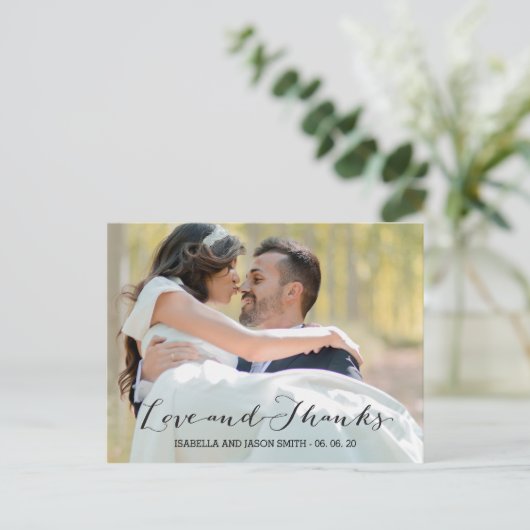 LIEBE UND DANK SCRIPT | DANKE, DASS DU POSTCARD GE POSTKARTE (Stehend Vorderseite)