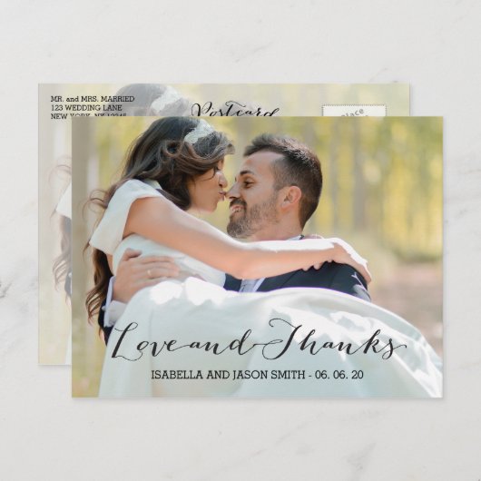 LIEBE UND DANK SCRIPT | DANKE, DASS DU POSTCARD GE POSTKARTE (Vorne/Hinten)