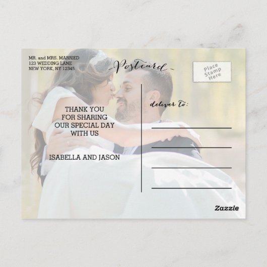 LIEBE UND DANK SCRIPT | DANKE, DASS DU POSTCARD GE POSTKARTE (Rückseite)