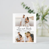 Liebe und dank Script Foto Collage Budget Card (Stehend Vorderseite)
