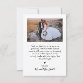 Liebe und dank Script Foto Collage Herz Hochzeit Dankeskarte (Rückseite)