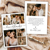 Liebe und dank Script Foto Collage Hochzeit Dankeskarte