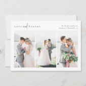 Liebe und dank Script Foto Collage Hochzeit Karte (Vorderseite)