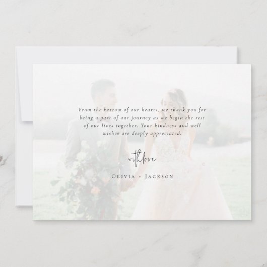 Liebe und dank Script Foto Collage Hochzeit Karte (Rückseite)