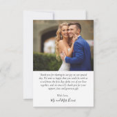 Liebe und dank Script Foto Heart Wedding Dankeskarte (Rückseite)