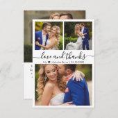 Liebe und dank Script Foto Heart Wedding Dankeskarte (Vorne/Hinten)