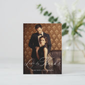 Liebe und dank Script Foto Hochzeit Postkarte (Stehend Vorderseite)